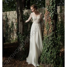 Очаровательное шифоновое платье с длинными рукавами